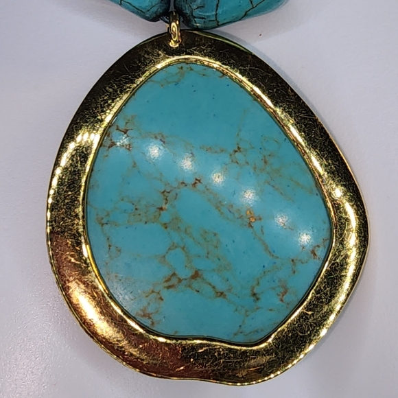 Vintage Faux Turquoise Metropolitan Museum of Art MMA Statement Necklace - Picture 3 of 6